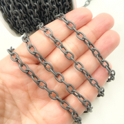 Black Rhodium Matt Silver Smooth Cable Link Chain